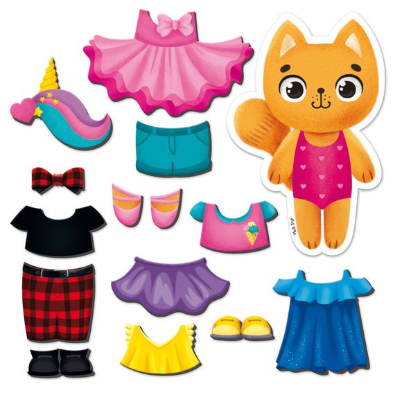 Магнітна гра Одягалка "Кішечка" Vladi Toys VT3204-34 Укр | Зображення 1