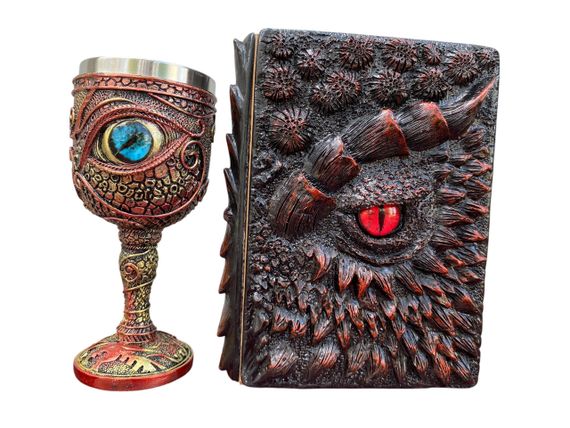 Подарунковий набір Келих 3D Око Blue і Блокнот 3D «Око Пламінного Дракона»