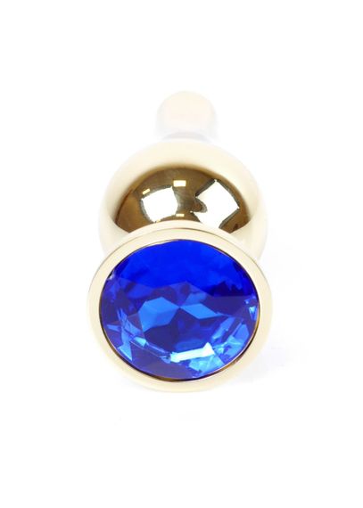 Анальна пробка - Jewellery Gold Long Plug Dark Blue | Зображення 2