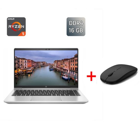 Ультрабук Б-класс HP ProBook 445 G8 / 14" (1920x1080) IPS / AMD Ryzen 5 5600U (6 (12) ядер по 2.3 - 4.2 GHz) / 16 GB DDR4 / 256 GB SSD / AMD Radeon Vega 7 Graphics / WebCam / TouchID б/у + Подарок Беспроводная мышь / USB