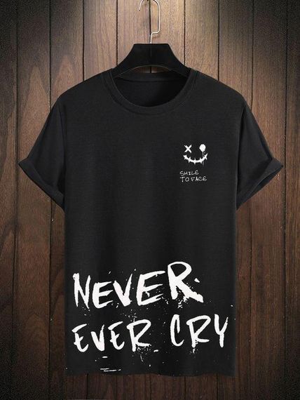 Футболка мужская с принтом повседневная S Черная