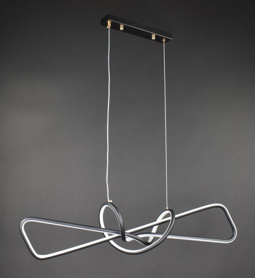 Люстра світлодіодна підвісна LED світильник для квартири на стелю лед 27483 Чорний 25-150х15х100 см. | Зображення 1