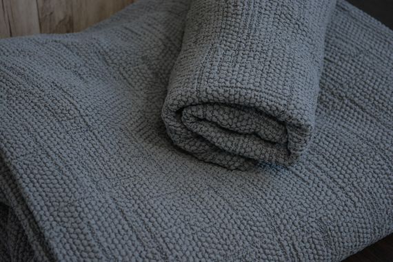 Жаккардовый чехол на угловой диван Kora без юбки Темно-серый | Зображення 2