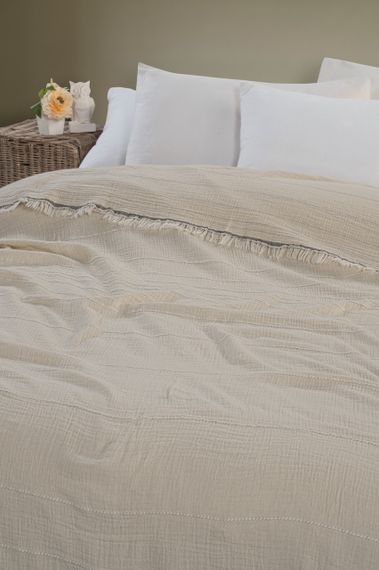 Муслиновое покрывало Sikel Izgi 220×240 Naturel