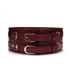 Пояс для бондажу Liebe Seele Wine Red Waist Cuff Бордовий S