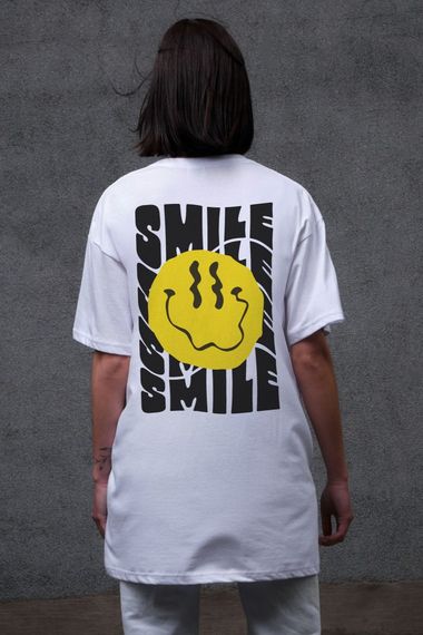 Оверсайз футболка з принтом Without Smile White | Зображення 2