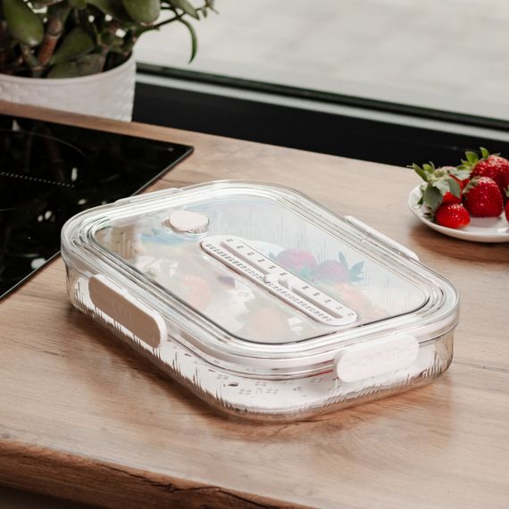 Контейнер для їжі пластиковий 32.5х22.5х6 см Білий HP-27-6 | Зображення 1