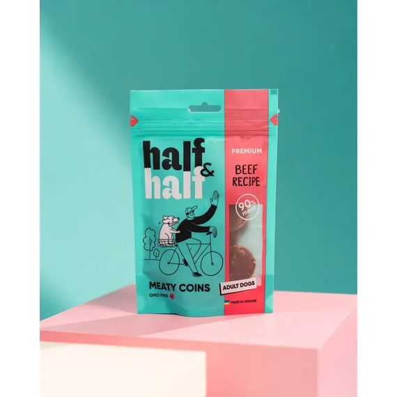 Ласощі для собак Half&Half Meaty Coins Adult м'ясні монетки, з яловичиною 100г | Зображення 4