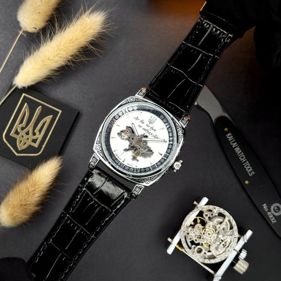 Класичний чоловічий годинник Awarder 021-3D Скелетон Не забуду дім Silver-White | Зображення 5
