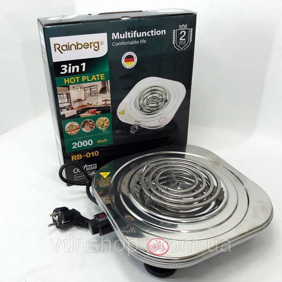 Кухонний посуд для готування електричний Rainberg RB-010 2000 Вт, Кухонна плита електро для кухні AD-70 | Зображення 9