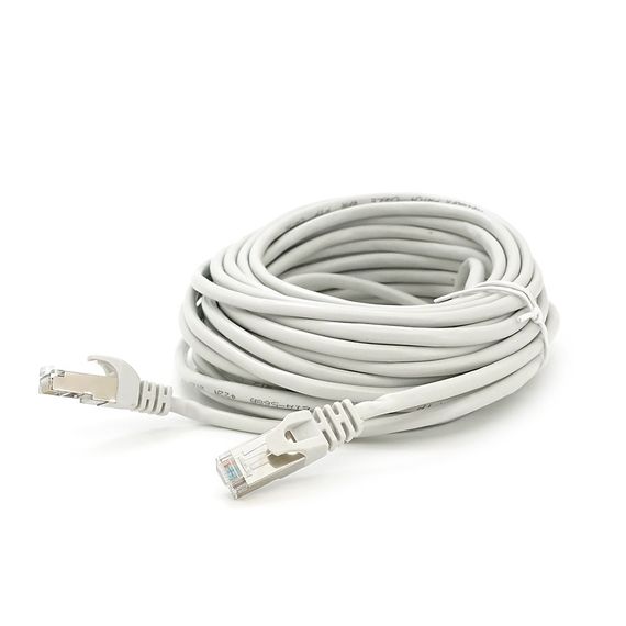 Патч-корд литой MERLION,FTP,RJ45,Cat.5e,10m,серый,CCA,Q200