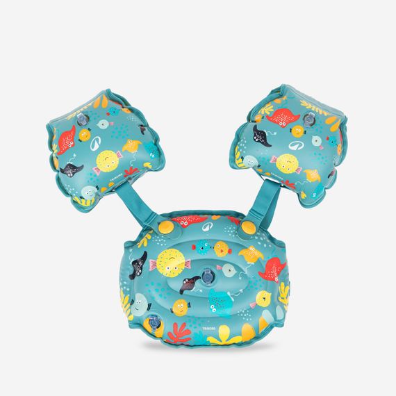 Пояс з нарукавниками Tiswim адаптивний для дітей 15-30 кг блакитний з принтом - One Size