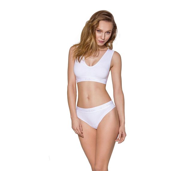 Трусики-бразиліана з бавовни Passion PS005 PANTIES white,, M | Зображення 2