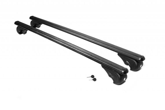 Перемычки на обычные рейлинги под ключ Bold Bar V1 (2 шт) Черные для Daihatsu Terios 2006-2024 гг | Зображення 2