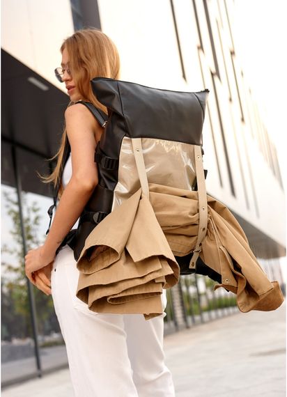 Жіночий рюкзак Sambag RollTop Hacking чорно-сірий 41 x 30 x 16 см (24460130) | Зображення 9