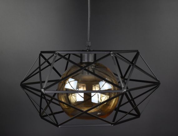 Люстра підвісна LOFT на 1 лампочку 25053 Чорний 30-90х40х40 см. | Зображення 2