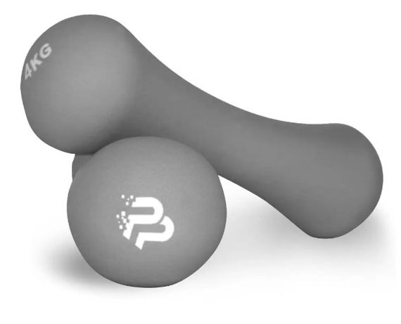 Гантелі неопренові PowerPlay 4126 Spartacus 2*4 кг Сірі 2 шт + Резинка для фітнесу 7,5 кг (PP_4126_4kg_2in) | Зображення 2