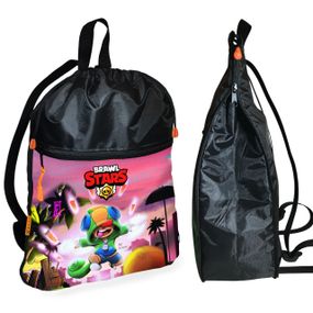 Рюкзак-мешок для обуви,спортивной формы Бравл Старс детская сумка для сменки с расширителем (01221)