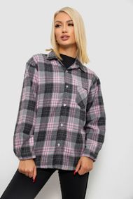 Рубашка женская в клетку, цвет серый, 244R1070-2