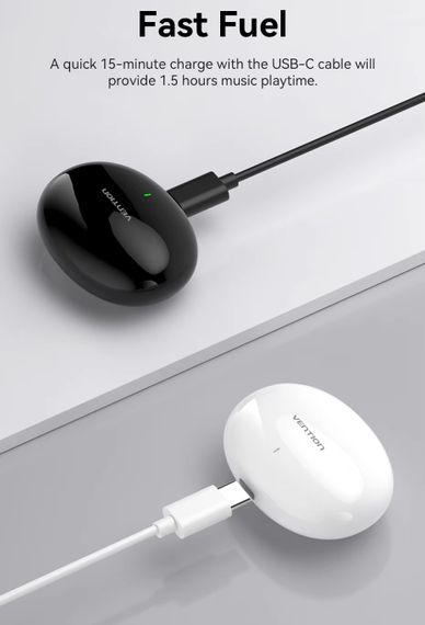 Навушники TWS Vention Elf Earbuds E01 Black | Зображення 2