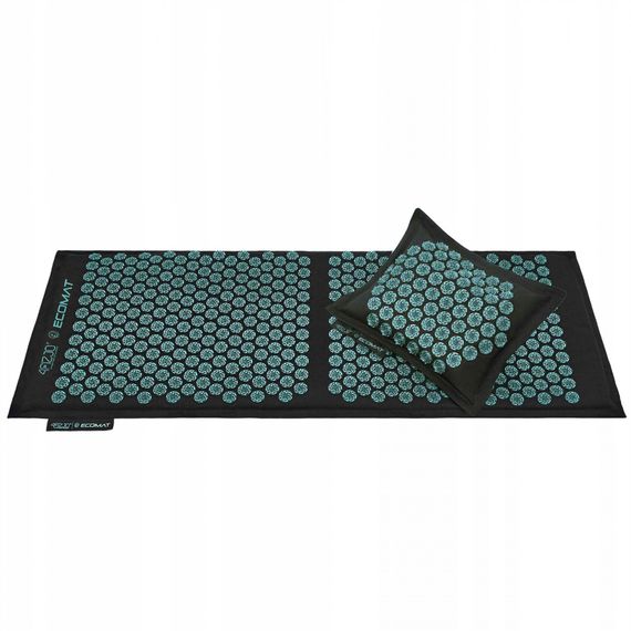 Килимок акупунктурний з подушкою 4FIZJO Eco Mat XL Аплікатор Кузнєцова 4FJ0514 Black/Blue (P-5907739317452) | Зображення 1