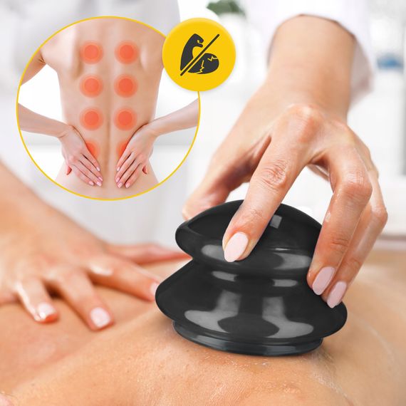 Вакуумні масажні банки 4FIZJO MED+ силіконові для тіла (китайські/атницелюлітні банки) 4 шт Black (P-5907739314932) | Зображення 9