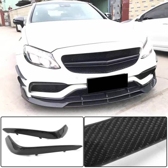 Карбоновые накладки на противотуманные фары (для C63 AMG 2015-2019) для Mercedes C-сlass W205