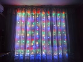 Гирлянда штора 3x2 метра, 200LED, "светодиодные капли" от USB, мульти цвет, 8 режимов + пульт