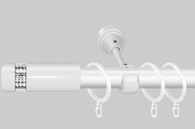 Карниз для штор однорядний металевий 19 мм, Хантос Білий 240 див.