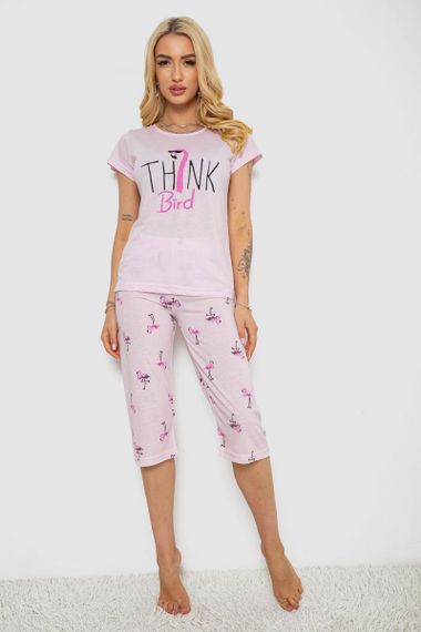 Пижама женская с принтом  -уценка, цвет розовый, 243R7097-U