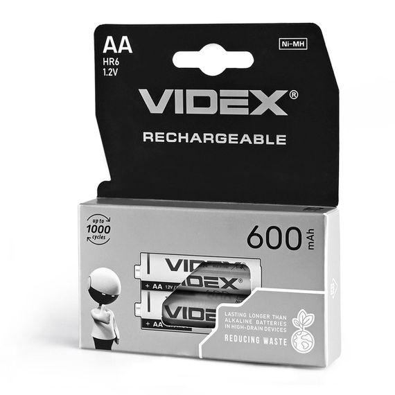 Аккумуляторы Videx HR6/AA 600 мАч, двойной блистер, 2 шт.