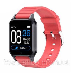 Смарт часы Smart Watch T96 стильные с защитой от влаги и пыли с измерением температура тела. Цвет: красный