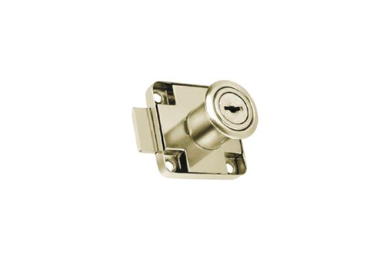 Замок мебельный FZB - прямой для ДСП 138 Nickel (7-010)