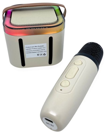 Караоке система дитяча колонка з мікрофоном bluetooth з підсвічуванням, регулятором гучності бездротова K12 | Зображення 3