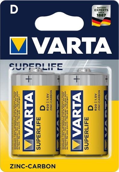 Батарейка VARTA SUPERLIFE D BLI 2 ZINC-CARBON (02020101412)