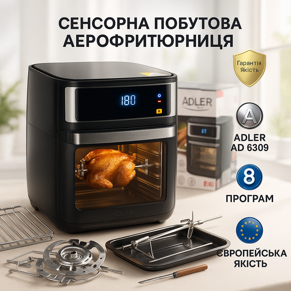 Електрична мультипіч, Аеро-гриль для приготування фрі, Аерофрітюрниця з різними режимами приготування QU-32