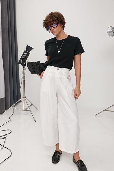 Однотонна трикотажна футболка - чорний цвет, ONE SIZE (є розміри) | Зображення 2