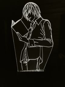 Акриловый светильник-ночник Тетрадь Смерти Лайт 2 белый tty-n000846