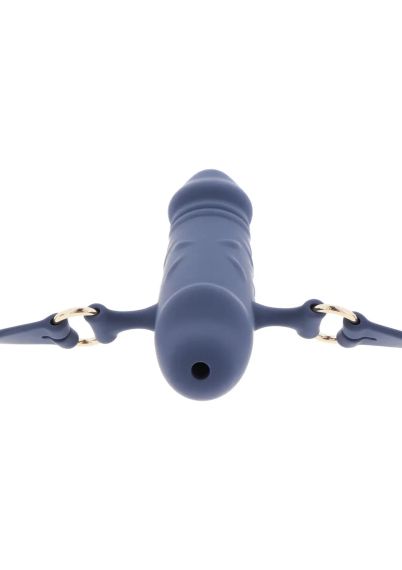 Кляп в виде пениса Taboom Silicone Supreme, синий Sex Aura | Зображення 7