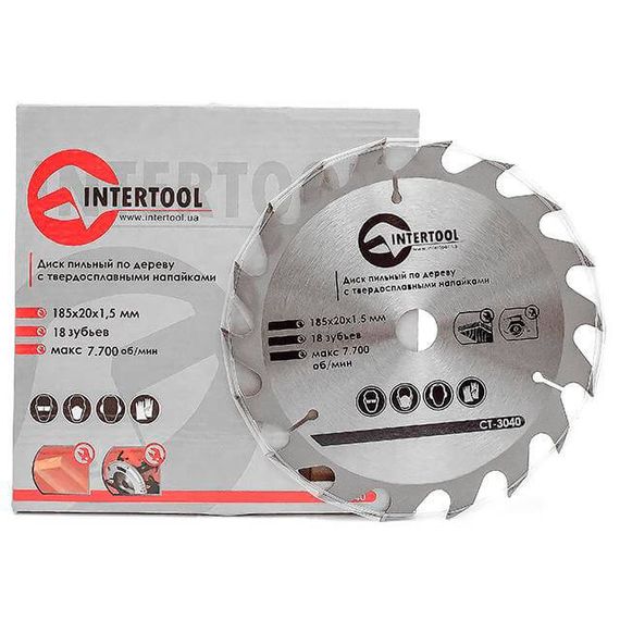 Диск пиляльний для дерева з твердосплавними напайками INTERTOOL CT-30401 | Зображення 2