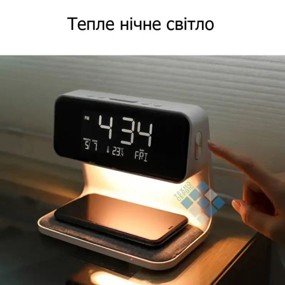 Будильник Holdmay KP-626 із бездротовою зарядкою LED | Зображення 1