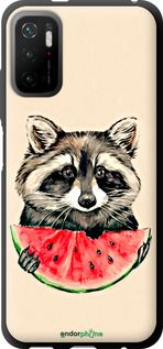 Чохол на Xiaomi Poco M3 Pro Єнотик з кавуном "4605b-2369-2448"