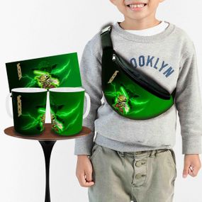 Набір: дитяча сумка-бананка+кружка Йода Star Wars 32х15см, бананка для хлопчика через плече на подарунок (00905)