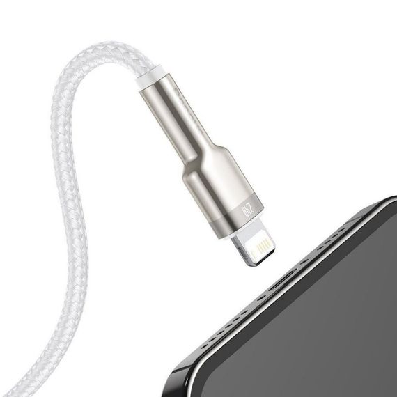 Дата кабель Baseus Cafule Metal USB to Lightning 2.4A (1m) (CALJK-A0) White | Зображення 1