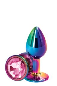 Райдужна анальна пробка REAR ASSETS PINK, s, Рожевий, Розмір посилки : 7,00 х 13,50 х 4,00