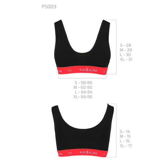 Спортивний топ на широких бретелях Passion PS003 TOP S, black | Зображення 5
