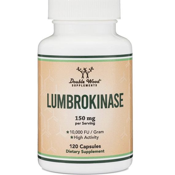 Комплекс для профілактики тиску та кровообігу Double Wood Lumbrokinase 150 mg 10000 FU (2 caps per serving) 120 Caps