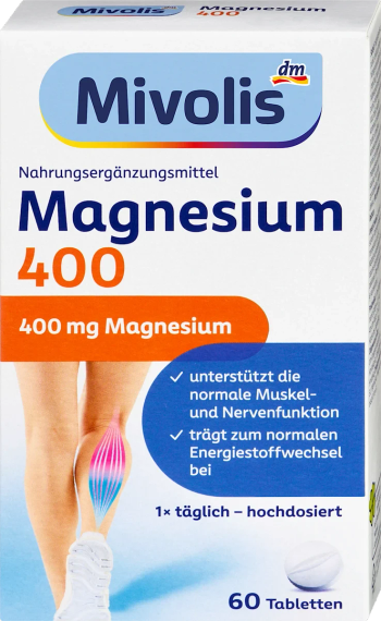 Витамины Mivolis Magnesium 400 mg. Миволис  Магний 400 мг., 60 таблеток
