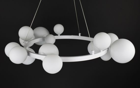 Люстра підвісна на 15 лампочок 27853 Білий 40-130х85х85 см. | Зображення 5