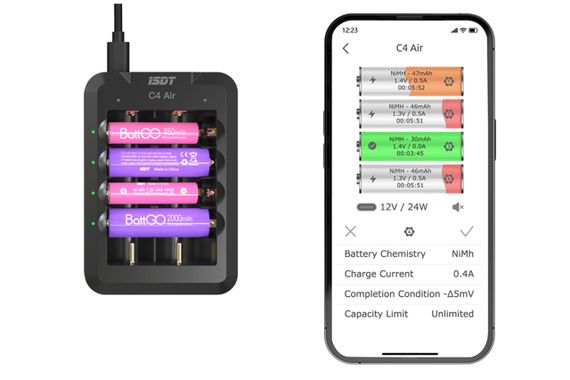 Зарядное устройство ISDT C4 AIR 40W для пальчиковых аккумуляторов | Зображення 1